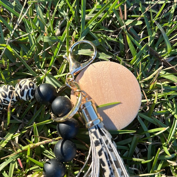 RELISTED  Leopard Bracelet Keychain Bangle with Tassel - Picture 2 of 5